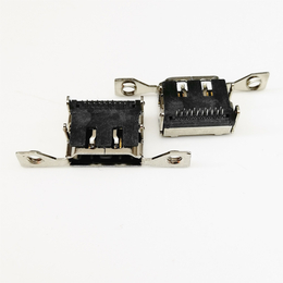 HDMI19P母座带双耳螺丝孔90度插板有后盖高清接口