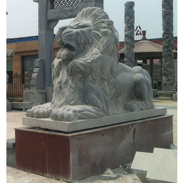 青石石雕狮子定制-驻马店石雕狮子-盛晟雕塑
