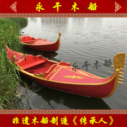 贡多拉游船生产厂家 欧式手划木船 景观装饰船 道具船制作