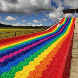滑梯设备 七色彩虹滑道 网红大型户外游乐项目