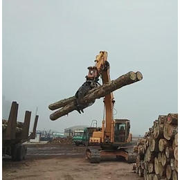 小松200挖机改装木材装卸夹木器