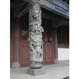 定做寺院龙柱 室外龙柱制作 大型石雕龙柱
