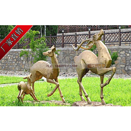 邯郸群鹿铜雕塑-艾品雕塑-2米群鹿铜雕塑
