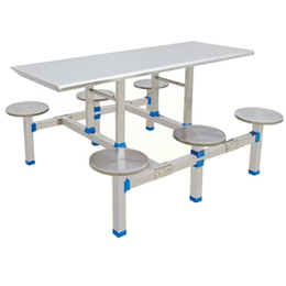 HL-A2094 六位不锈钢圆凳连体餐桌