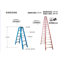 金锚梯具工业用玻璃钢绝缘双侧梯LFD250GFA 