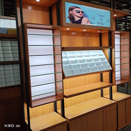 浙江眼镜柜台 杭州眼镜店展示柜 钢木结合眼镜柜
