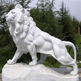 汉白玉石雕狮子价格-乾锦园林-朔州汉白玉石雕狮子