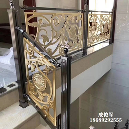 K金铜艺栏杆生产厂家 创造让人满意的别墅铜楼梯