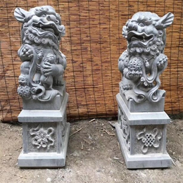 台州青石石雕狮子-乾锦园林雕塑-青石石雕狮子价格