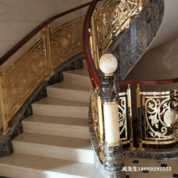 多款仿金铜楼梯图片 富贵铜艺扶手款款实用