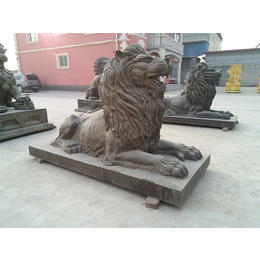 铜狮子雕塑定制-江苏铜狮子雕塑-兴悦铜雕