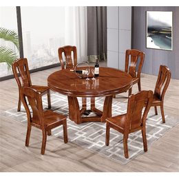 美式实木餐桌-清漾家具*-美式实木圆餐桌价格