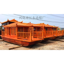山东菏泽哪里有维修木船的景点电动木船景观木船装饰船