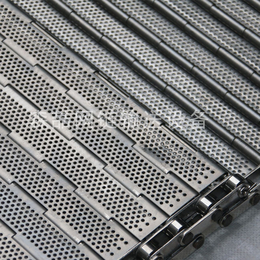佛山链板-带孔板不锈钢输送带-爬坡带孔式不锈钢链板