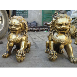 滁州纯铜狮子雕塑摆件-怡轩阁雕塑-卧式纯铜狮子雕塑摆件