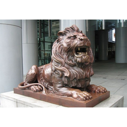 海东市大型铜狮子-立保雕塑-生产大型铜狮子厂
