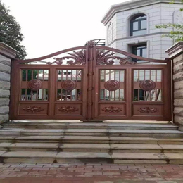 扬州欧式庭院大门金色锌钢护栏