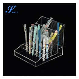 有机玻璃展示架-彩笔铅笔全透明插笔摆货架厂家-宁波盛春