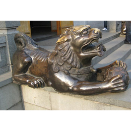 巴彦淖尔故宫纯铜狮子雕塑-怡轩阁铜工艺品