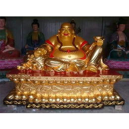 普洱铜佛像-规格齐全-坐龙椅弥勒铜佛像