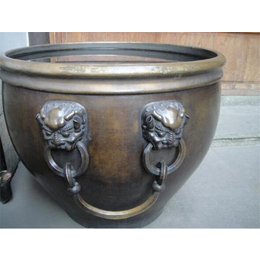 江西铜缸雕塑-世隆铜雕-大型铜缸雕塑定做
