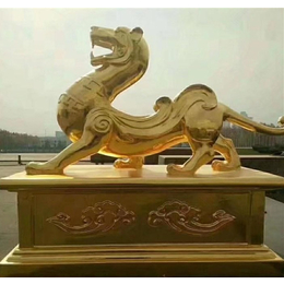 中式古典吉兽铜貔貅雕塑-抚顺铜貔貅- 艺精巧